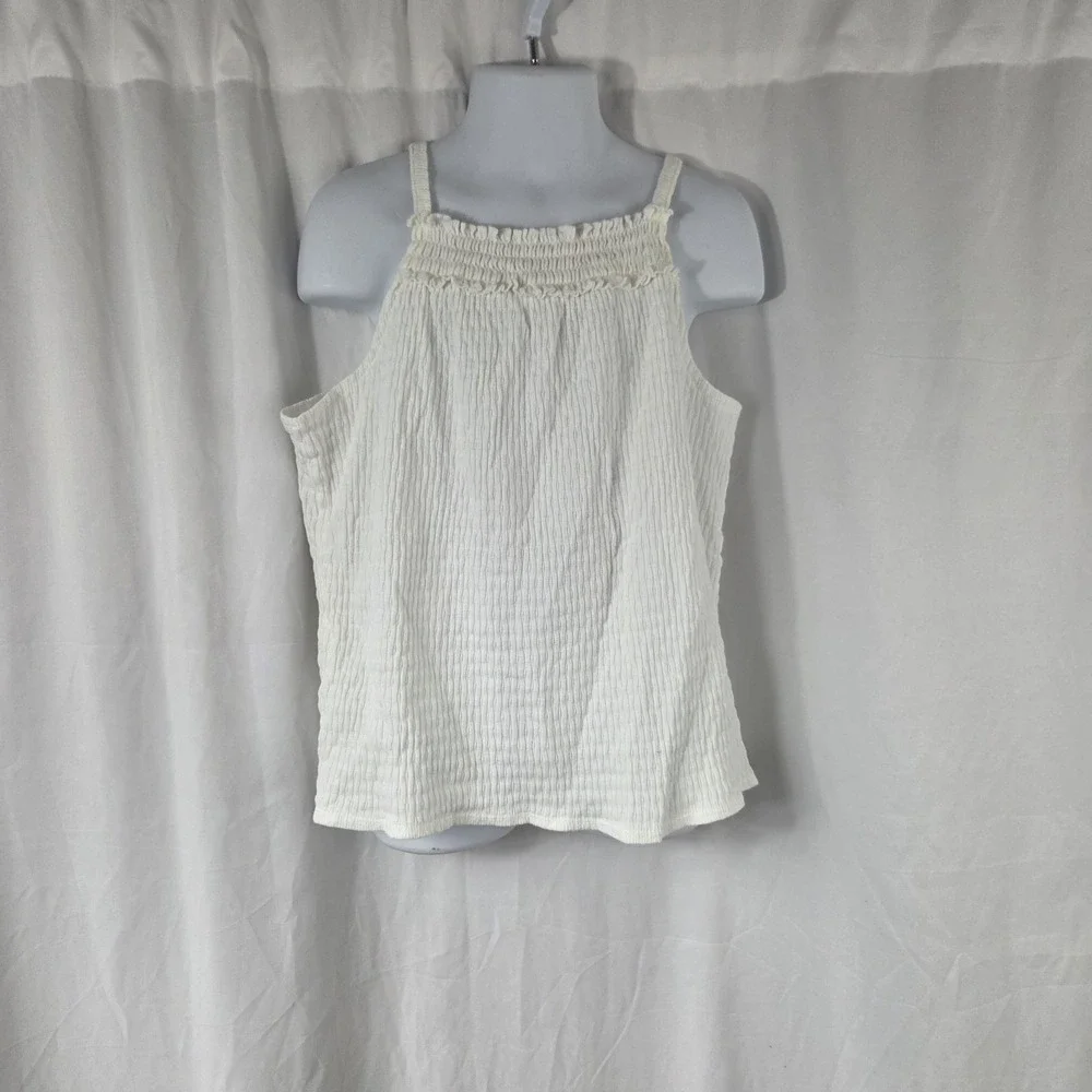 Oshkosh Bgosh Girls Size 10 Sleeveless Smock Tank Top White